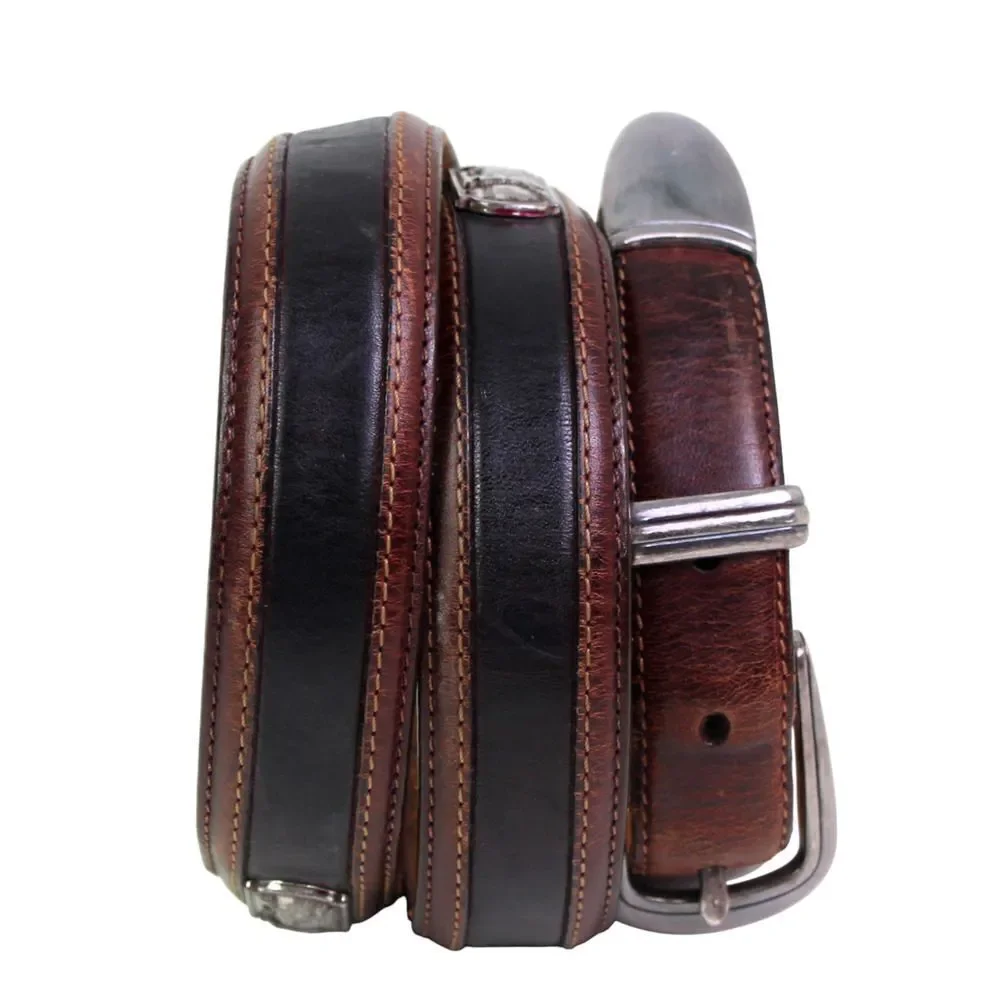 BRIGHTON BROWN BLACK GENUINE LEATHER 1 1/8
